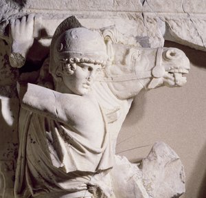 Escena de batalla, c.169 (mármol) (detalle)